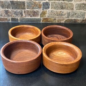 4 x Teak Wood Bowls